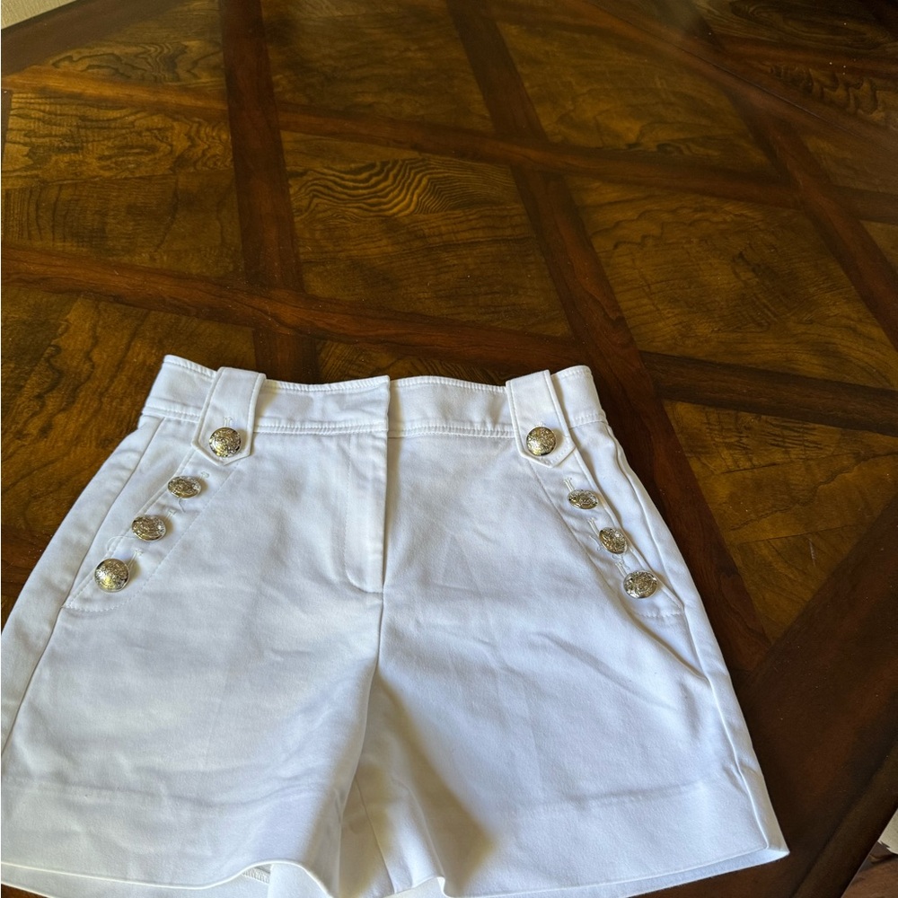 WHBM Mariner Shorts With Silver Buttons, Size 2 - Picture 4 of 6